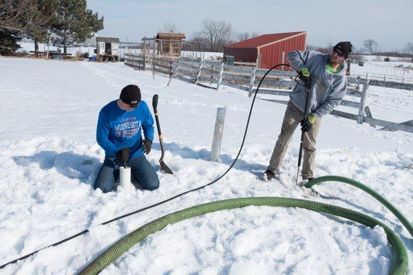 Unthawing a septic system