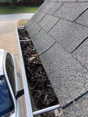 Clogged downspout and gutters