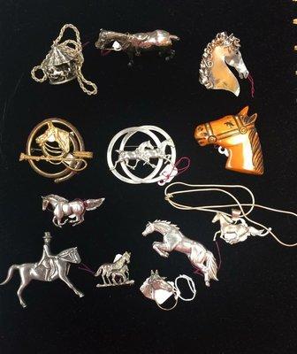 Horse pins and pendants