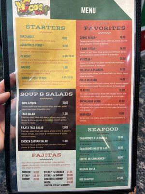 Menu front