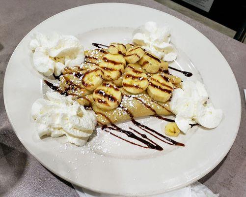 Banana Nutella Crepe at Jonny Cakes Café