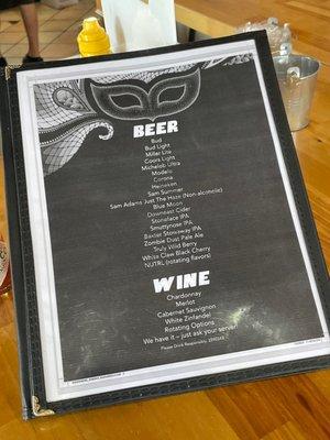 the beer list