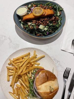 Kale Salmon Salad, Impossible Burger