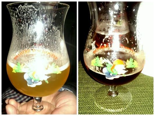 Adorable gnome glasses & beer!