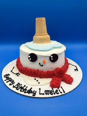 Brrrr Snowman Birthday Cake!