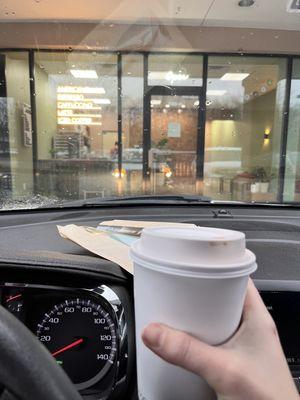 Beekeeper latte and donut