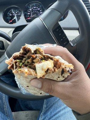 Bomb al pastor burrito