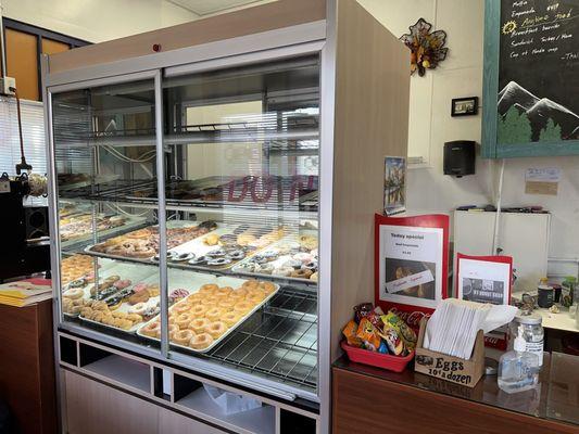 Donut selection at 10am Saturday after us picking our dozen.