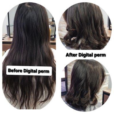 Before and after Digital perm