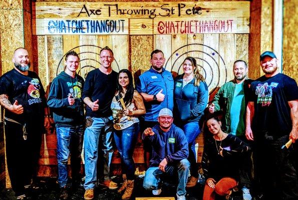 Hatchet Hangout Axe Throwing St Pete Group picture