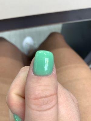 Even after asking the nail tech to fix my crooked nails, they still were not "straight".