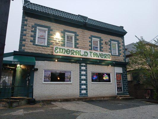 Front of the Emerald Tavern.