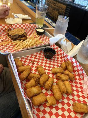 Big papa burger and Pepper Jack Mac & Cheese Bites