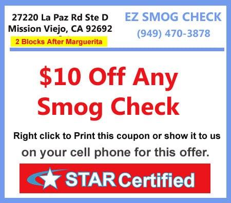 Smog Check Coupon in Mission Viejo Orange County (949)470-3878