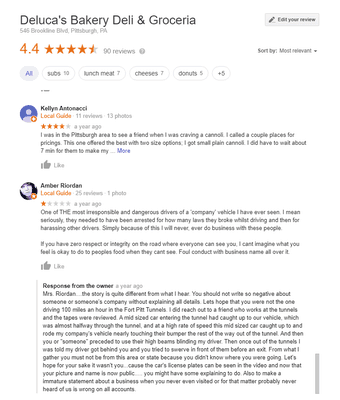 Owner threatens a reviewer!