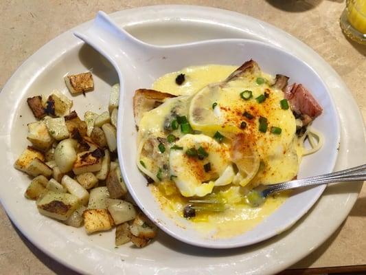 Perisian Egg Benedict with ranch potatoes