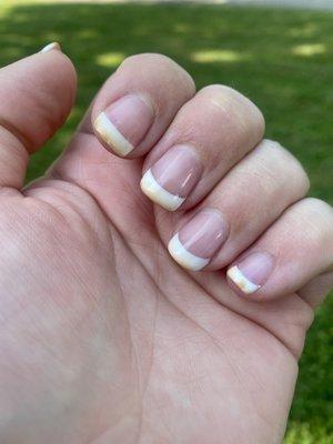 Browned French tip manicure