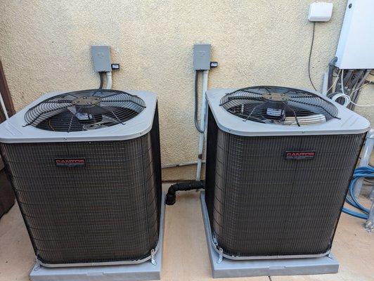 My 2 new AC units, new breakers and surge protectors