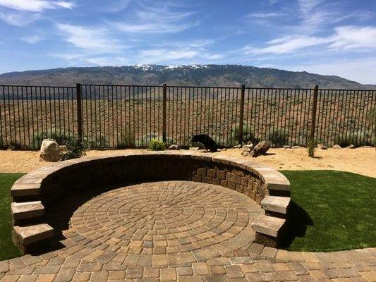 Paver Patio with Rounded Seating Wall
 (Call us today for your free estimate- 775.354.2777)