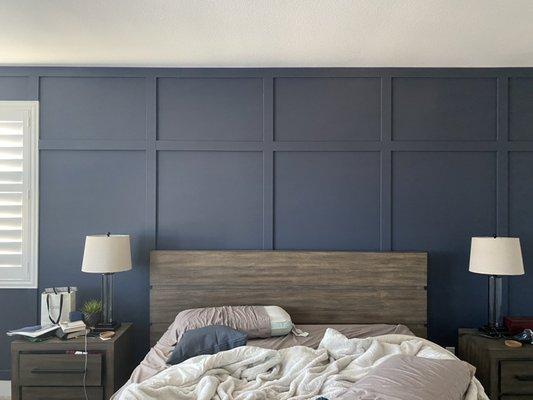 Wood panel accent wall