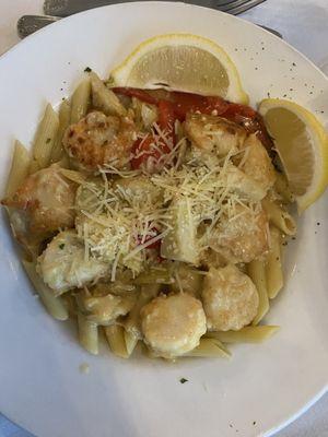 Scallops & shrimp orvieto pasta