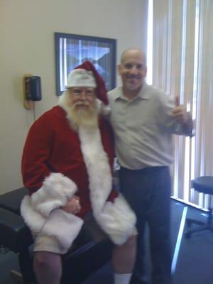 Santa stopped by for a quick treatment.