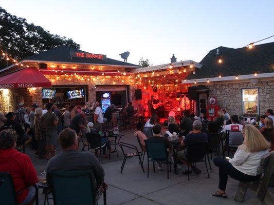 Live music at dusk.