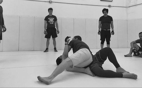 Mac Danzig teaching techniques during an adult No-Gi Jiu-Jitsu class