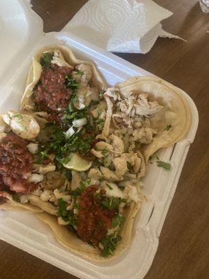 I ordered 4 Street Tacos-Grilled Chicken and it straight up looked like boiled