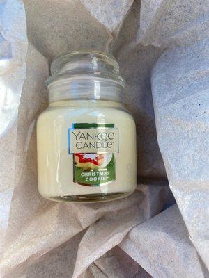 Here's what I got my compliment birthday candle complements of Yankee candle valued at $11 thank you guys