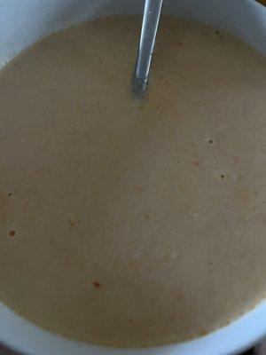 Lobster Bisque was super thick and flavorful. Not chunky, but delicious