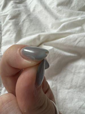 Broken and chipped nail.