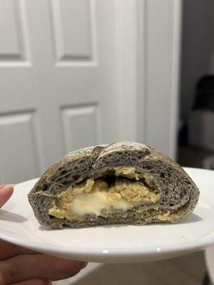 Black sesame chestnut mochi bread