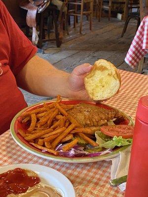 Tenderloin and sweet potato fries.