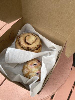 Maple Nut roll & Blueberry Scone