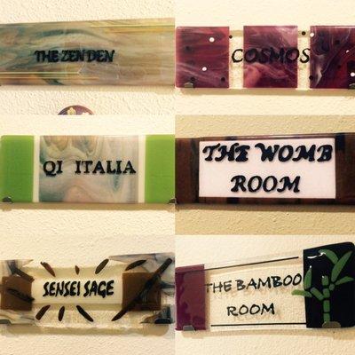 Everyone has a favorite treatment room - these signs were handmade by Lisa