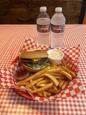 1/3 lb. Bacon Cheese Burger, fries, Side of Gravy