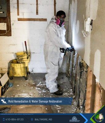 Water damage restoration in residential building - Baltimore, MD