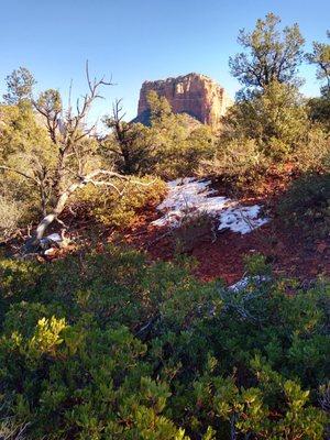 There was a little bit of snow on the ground on our hike (12-22)