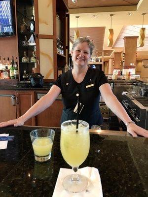 Kim the bartender. Been here 10 years! She is delightful!