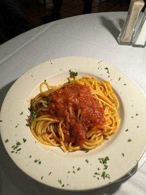 Spaghetti- comes with the Veal Parmigiana