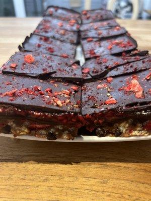 Vegan gluten free raspberry crunch bars