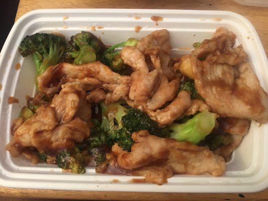 48. Chicken with Broccoli Quart size. It had a lot more inside but I ate before taking the pic