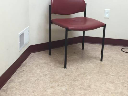 Dirty floors in patient room