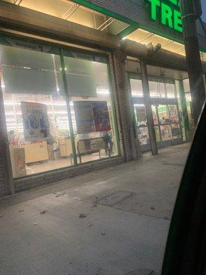 Front of this dollar store..beware of rats and cockroaches.  Just saw both on my way in and out of store.