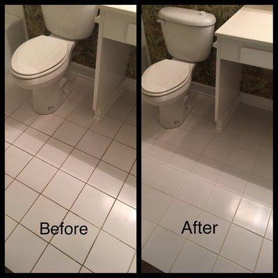 Before and after Grout Cleaning