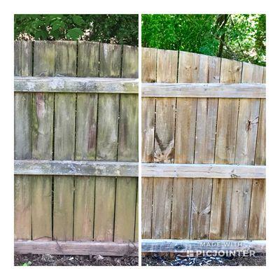 Before & after - 15 y/o wooden fence renewal