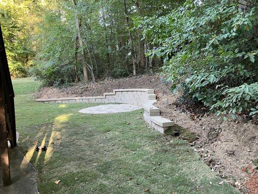 Other view of Retaining Wall and Paver Patio