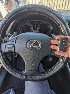 Lexus new key fob for push start button including program