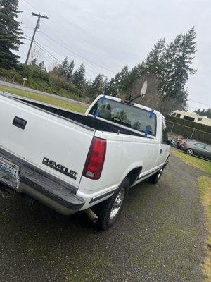 New back glass on 98 Chevy 2500